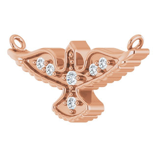 14K Rose .05 CTW Natural Diamond Petite Holy Spirit Necklace Center