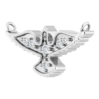 14K White .05 CTW Lab-Grown Diamond Holy Spirit Necklace Center