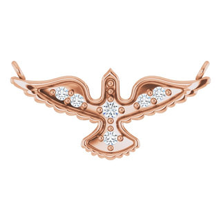 14K Rose .05 CTW Lab-Grown Diamond Holy Spirit Necklace Center