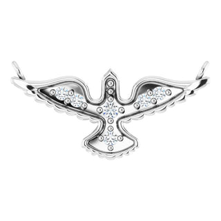 Platinum .05 CTW Natural Diamond Petite Holy Spirit Necklace Center