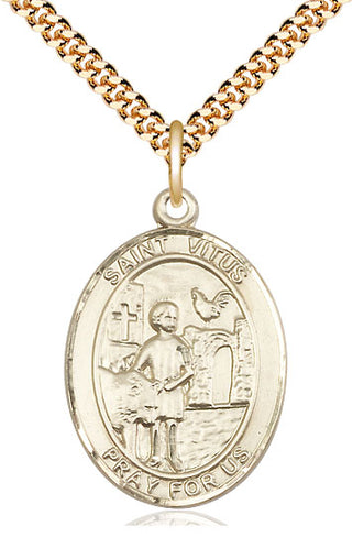 14kt Gold Filled Saint Vitus Medal Catholic Jewelry Engraved Catholic Saint Jewelry