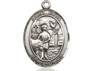 Sterling Silver Saint Vitus Medal Catholic Jewelry Engraved Catholic Saint Jewelry