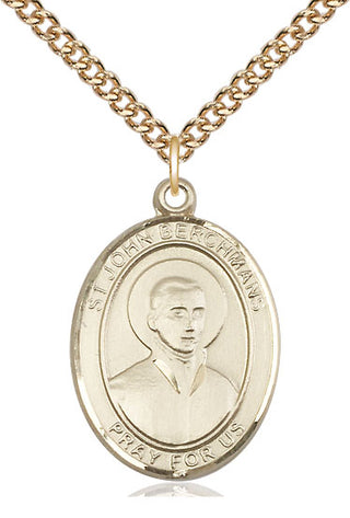 14kt Gold Filled Saint John Berchmans Medal Catholic Jewelry Engraved Catholic Saint Jewelry