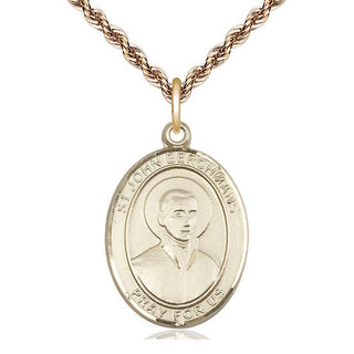 14kt Gold Filled Saint John Berchmans Medal Catholic Jewelry Engraved Catholic Saint Jewelry