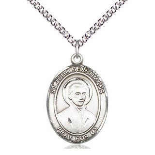 Sterling Silver Saint John Berchmans Medal Catholic Jewelry Engraved Catholic Saint Jewelry