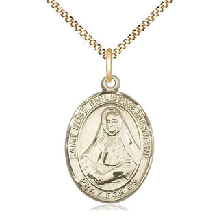 14kt Gold Filled Saint Rose Philippine Medal Catholic Jewelry Engraved Catholic Saint Jewelry