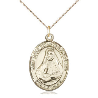 14kt Gold Saint Rose Philippine Medal Engraved Catholic Saint Jewelry