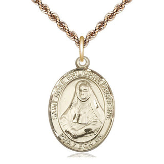 14kt Gold Saint Rose Philippine Medal Engraved Catholic Saint Jewelry