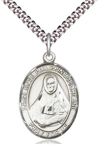 Pewter Saint Rose Philippine Medal Catholic Jewelry Engraved Catholic Saint Jewelry