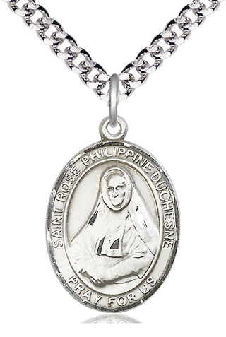 Pewter Saint Rose Philippine Medal Catholic Jewelry Engraved Catholic Saint Jewelry