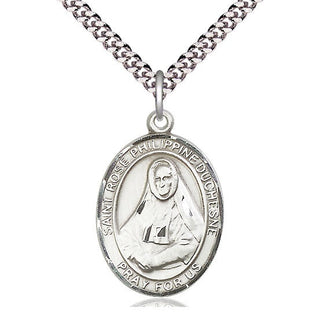 Sterling Silver Saint Rose Philippine Medal Catholic Jewelry Engraved Catholic Saint Jewelry