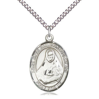 Sterling Silver Saint Rose Philippine Medal Catholic Jewelry Engraved Catholic Saint Jewelry