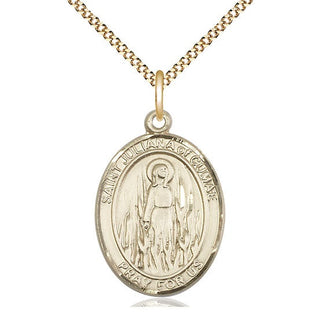 14kt Gold Filled Saint Juliana Medal Catholic Jewelry Engraved Catholic Saint Jewelry