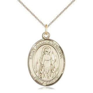 14kt Gold Filled Saint Juliana Medal Catholic Jewelry Engraved Catholic Saint Jewelry