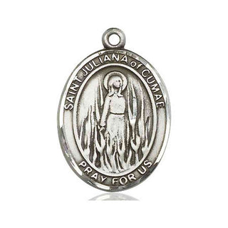 Pewter Saint Juliana Medal Engraved Catholic Saint Jewelry