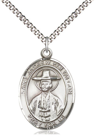 Pewter Saint Andrew Kim Taegon Medal Catholic Jewelry Engraved Catholic Saint Jewelry