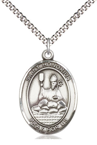Pewter Saint Honorius Medal Catholic Jewelry Engraved Catholic Saint Jewelry