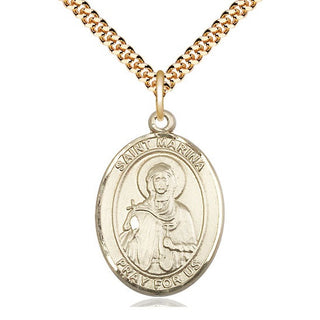 14kt Gold Filled Saint Marina Medal Catholic Jewelry Engraved Catholic Saint Jewelry