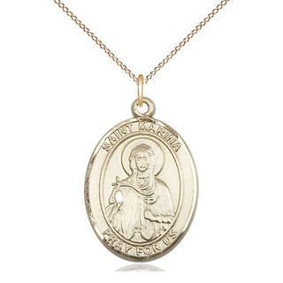 14kt Gold Saint Marina Medal Engraved Catholic Saint Jewelry