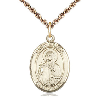 14kt Gold Saint Marina Medal Engraved Catholic Saint Jewelry