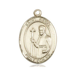 14kt Gold Filled Saint Regis Medal Engraved Catholic Saint Jewelry