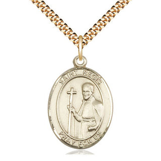 14kt Gold Filled Saint Regis Medal Catholic Jewelry Engraved Catholic Saint Jewelry