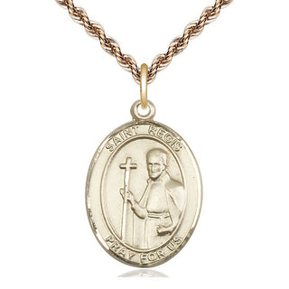 14kt Gold Filled Saint Regis Medal Catholic Jewelry Engraved Catholic Saint Jewelry