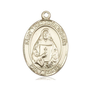 14kt Gold Filled Saint Theodora Medal Engraved Catholic Saint Jewelry