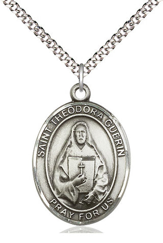 Pewter Saint Theodora Medal Catholic Jewelry Engraved Catholic Saint Jewelry