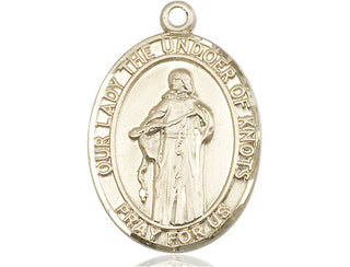 14kt Gold Filled Our Lady of Knots Medal Engraved Catholic Saint Jewelry