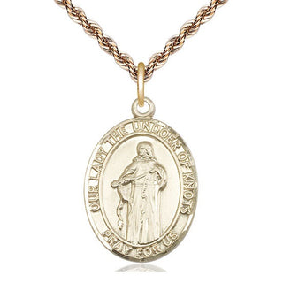 14kt Gold Our Lady of Knots Medal Engraved Catholic Saint Jewelry