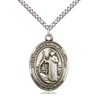 Sterling Silver Saint Raymond of Penafort Medal Catholic Jewelry Engraved Catholic Saint Jewelry