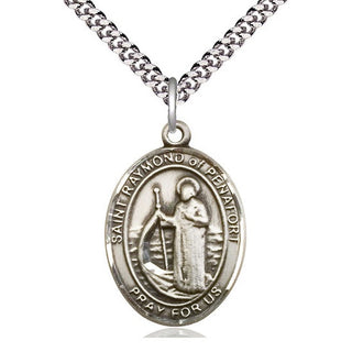 Sterling Silver Saint Raymond of Penafort Medal Catholic Jewelry Engraved Catholic Saint Jewelry