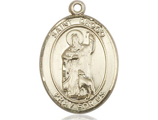 14kt Gold Filled Saint Drogo Medal Engraved Catholic Saint Jewelry