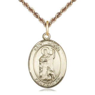 14kt Gold Filled Saint Drogo Medal Catholic Jewelry Engraved Catholic Saint Jewelry