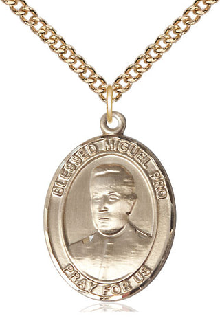 14kt Gold Filled Blessed Miguel Pro Medal Catholic Jewelry Engraved Catholic Saint Jewelry