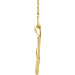 14K Yellow Ornate Pierced Cross 16-18" Necklace