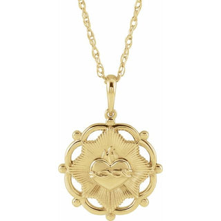 14K Yellow Sacred Heart 18" Necklace