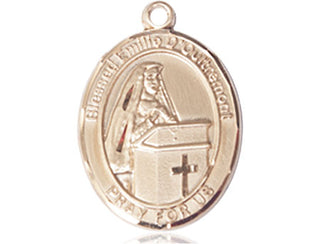 14kt Gold Filled Blessed Emilee Doultremont Medal Engraved Catholic Saint Jewelry
