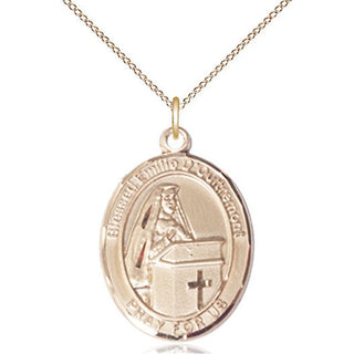 14kt Gold Blessed Emilee Doultremont Medal Engraved Catholic Saint Jewelry