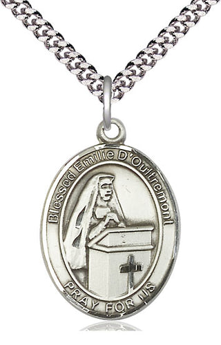 Pewter Blessed Emilee Doultremont Medal Catholic Jewelry Engraved Catholic Saint Jewelry