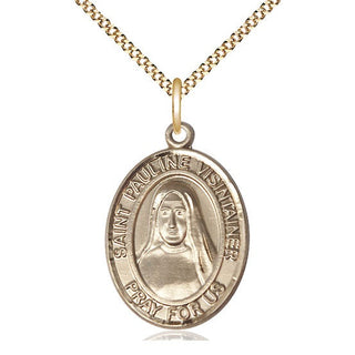 14kt Gold Filled Saint Pauline Visintainer Medal Catholic Jewelry Engraved Catholic Saint Jewelry