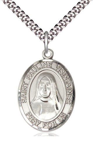 Pewter Saint Pauline Visintainer Medal Catholic Jewelry Engraved Catholic Saint Jewelry
