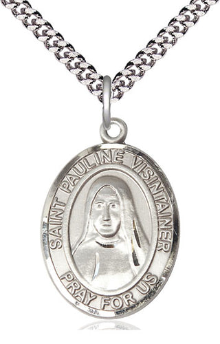 Pewter Saint Pauline Visintainer Medal Catholic Jewelry Engraved Catholic Saint Jewelry