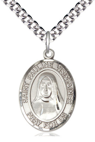 Sterling Silver Saint Pauline Visintainer Medal Catholic Jewelry Engraved Catholic Saint Jewelry