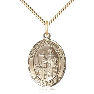 14kt Gold Filled Saint Jacob of Nisibis Medal Catholic Jewelry Engraved Catholic Saint Jewelry