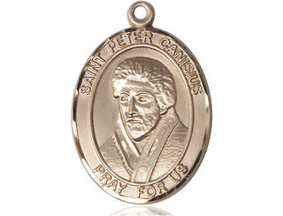 14kt Gold Filled Saint Peter Canisius Medal Engraved Catholic Saint Jewelry