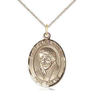 14kt Gold Filled Saint Peter Canisius Medal Catholic Jewelry Engraved Catholic Saint Jewelry