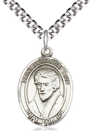Pewter Saint Peter Canisius Medal Catholic Jewelry Engraved Catholic Saint Jewelry