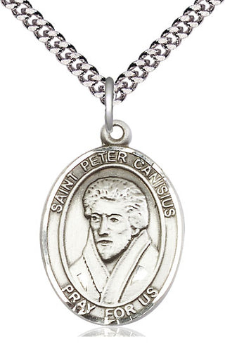 Pewter Saint Peter Canisius Medal Catholic Jewelry Engraved Catholic Saint Jewelry
